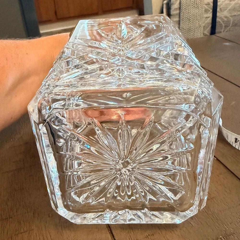 VIntage Cristal D'Arques-Durand Square Decanter with Stopper Masquerade 10.25
